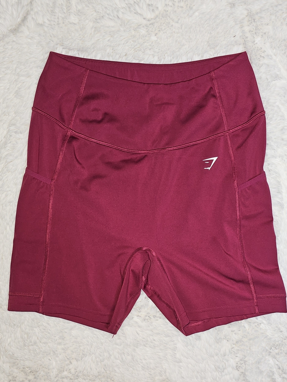 Gymshark Women's High-Waist Wine Bike Shorts-Lg. GUC